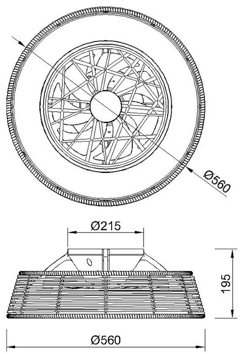 Lustra LED cu Ventilator si telecomanda, IP44, INDONESIA Mini MA-8225