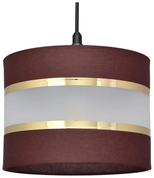 Lustră pe cablu HELEN 1xE27/15W/230V d. 20 cm maro/neagră/aurie