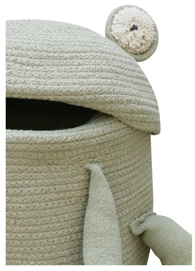 Coș de jucării pentru copii verde deschis din material textil ø 23x35 cm Fred the Frog – Lorena Canals