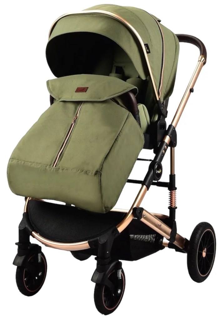 Carucior 3 in 1 reversibil si pliabil cu geanta inclusa si scoica auto, 0-36 luni, Verde - CPC-60-verde