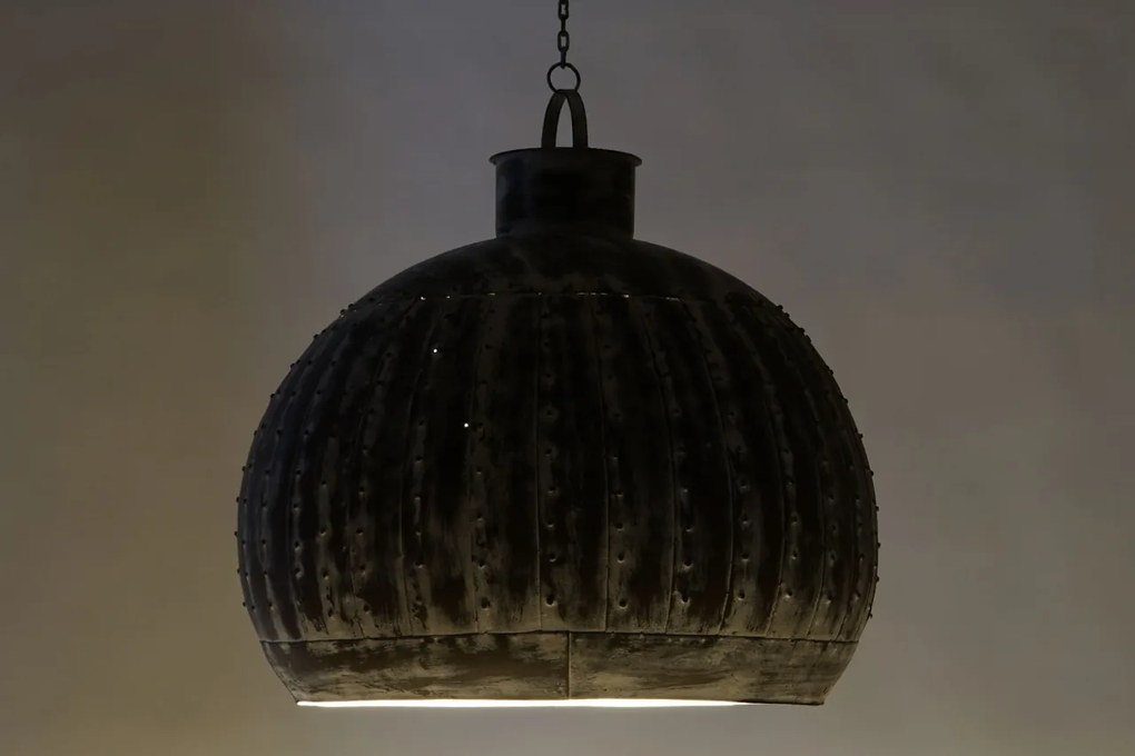Abajur din metal, gri deschis, finisaj patinat, 60 x 60 cm, „Montargis”