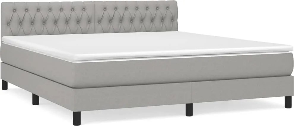 vidaXL Pat continental, gri deschis, 180x200 cm, material textil