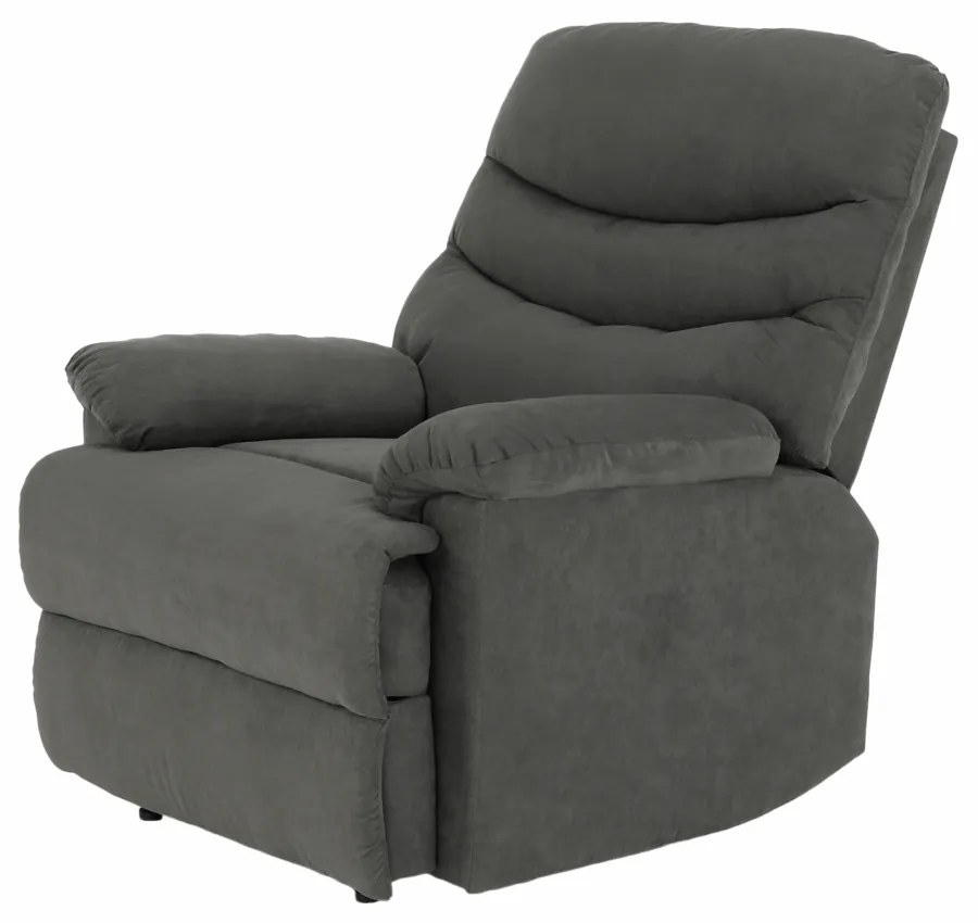 Fotoliu reglabil masaj, material textil catifea gri, LAMBERT