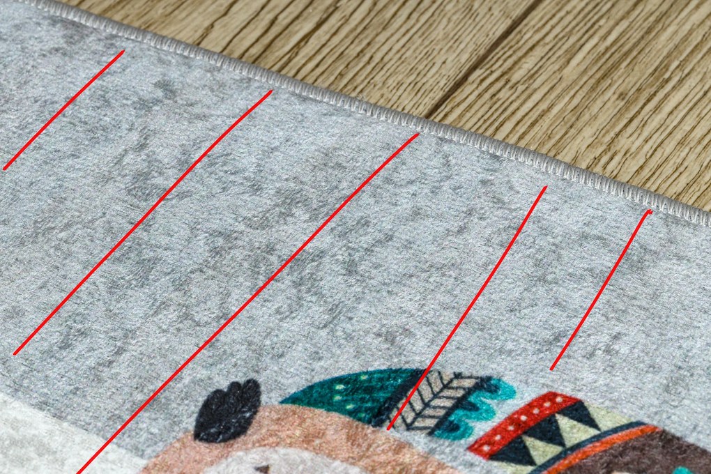 BAMBINO 2160 covor lavabil Sat indian, animale pentru copii anti-alunecare gri - SECUNDAR-COTATI PRODUSUL