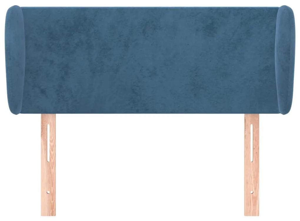 Tablie pat cu aripioare albastru inchis 83x23x78 88 cm catifea 1, Albastru inchis, 83 x 23 x 78 88 cm