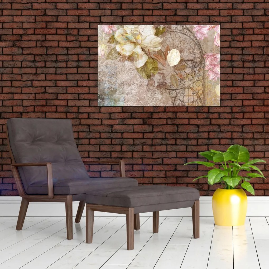Tablou - Ornament de flori (90x60 cm)