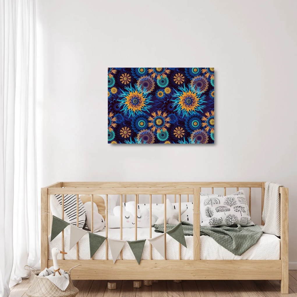 Tablou pe sticlă - 3D flori (70x50 cm)