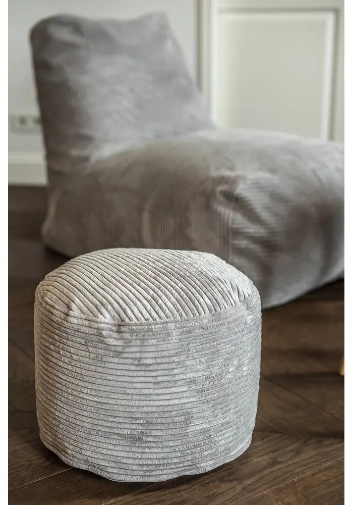 Fotoliu bean bag verde cu tapițerie din catifea reiată Mini – SLOWDOWN