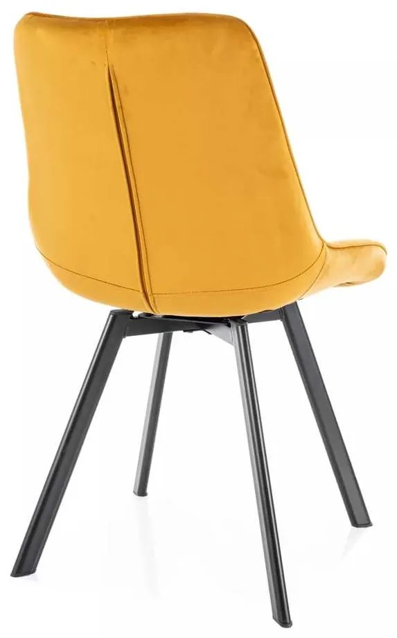 Scaun de bucătărie Albons Velvet, galben