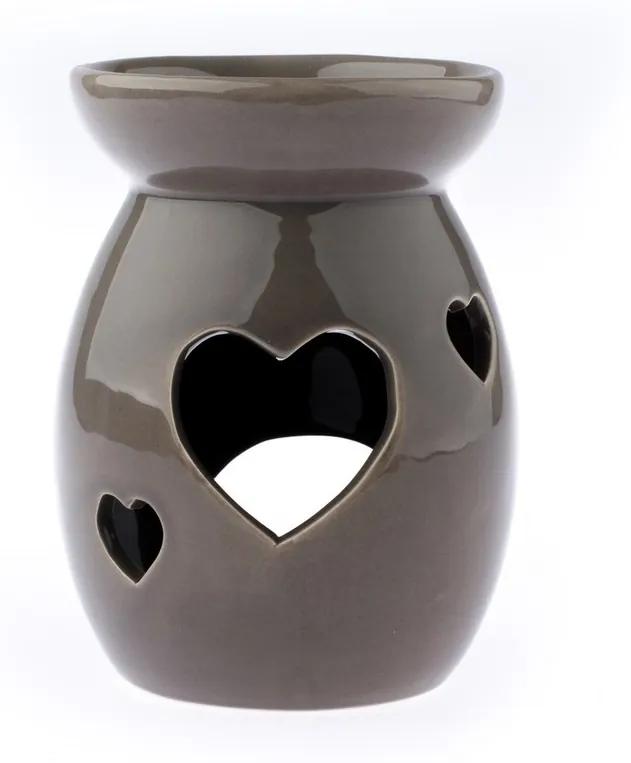 Aroma-lampă ceramică Inimă, gri