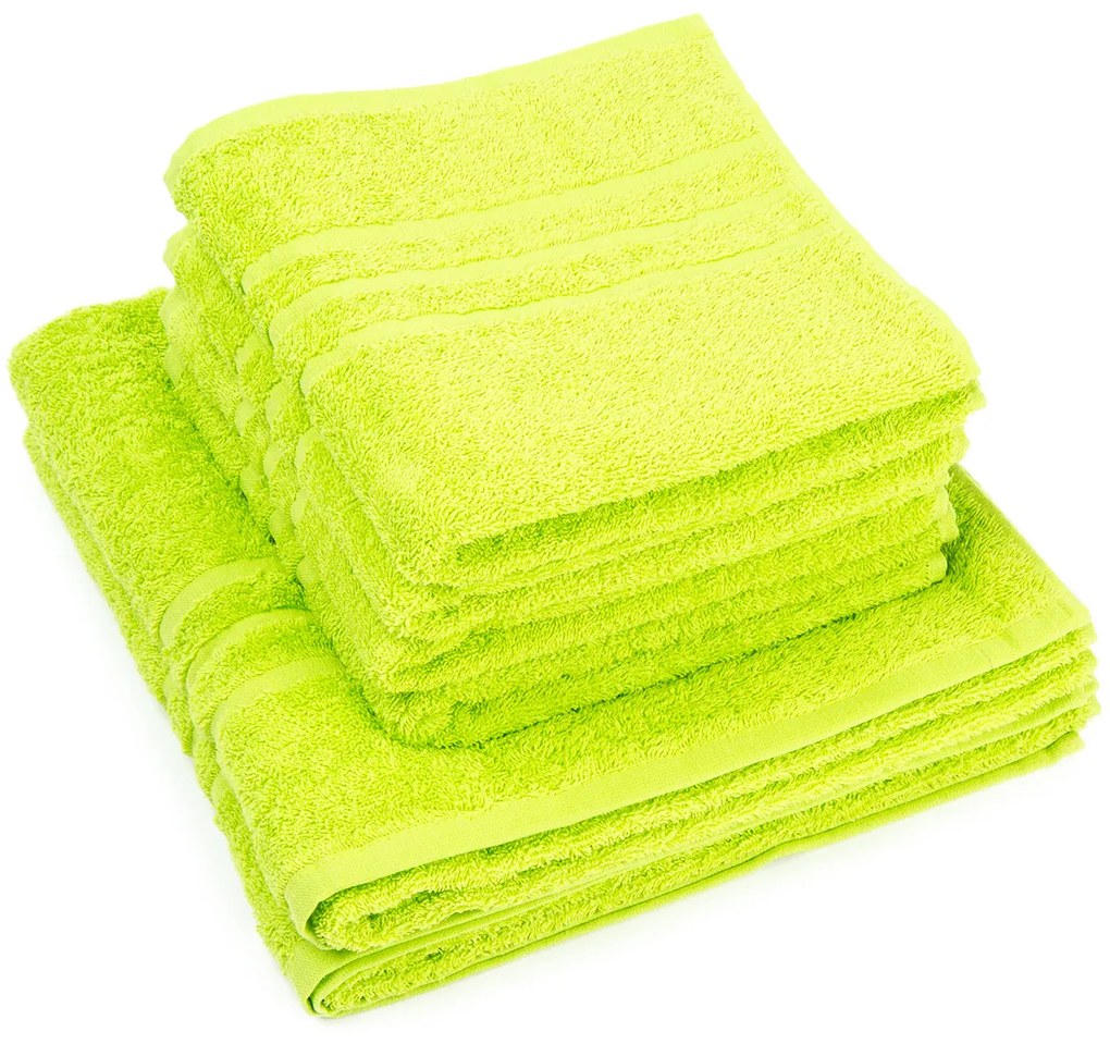 Set de prosoape Classic verde, 4 buc. 50 x 100 cm, 2 buc. 70 x 140 cm, 4 bucăți 50 x 100 cm, 2 bucăți 70 x 140 cm