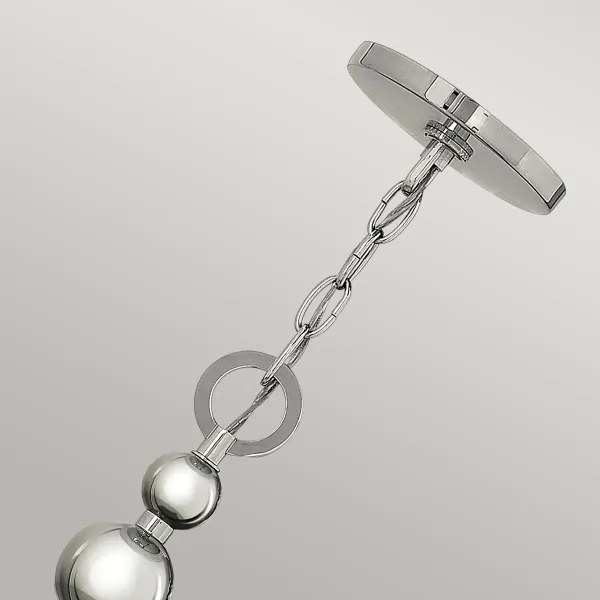 Hinkley HK-ZELDA-P-B-PN - Candelabru cu lanț ZELDA, 3xE27/60W/230V, crom lucios