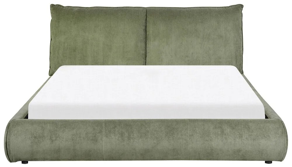 Pat matrimonial 160 cm Vetiver (verde) (cu somieră). 1076463