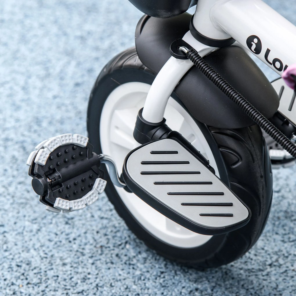 HOMCOM Triciclu pentru copii 6-in-1 cu mâner de împingere, acoperiș, centură, coș de depozitare, 18+ luni, Roz | Aosom Romania