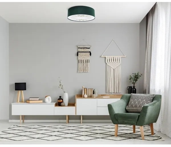 Plafonieră RAYS 2xE27/60W/230V d. 40 cm verde