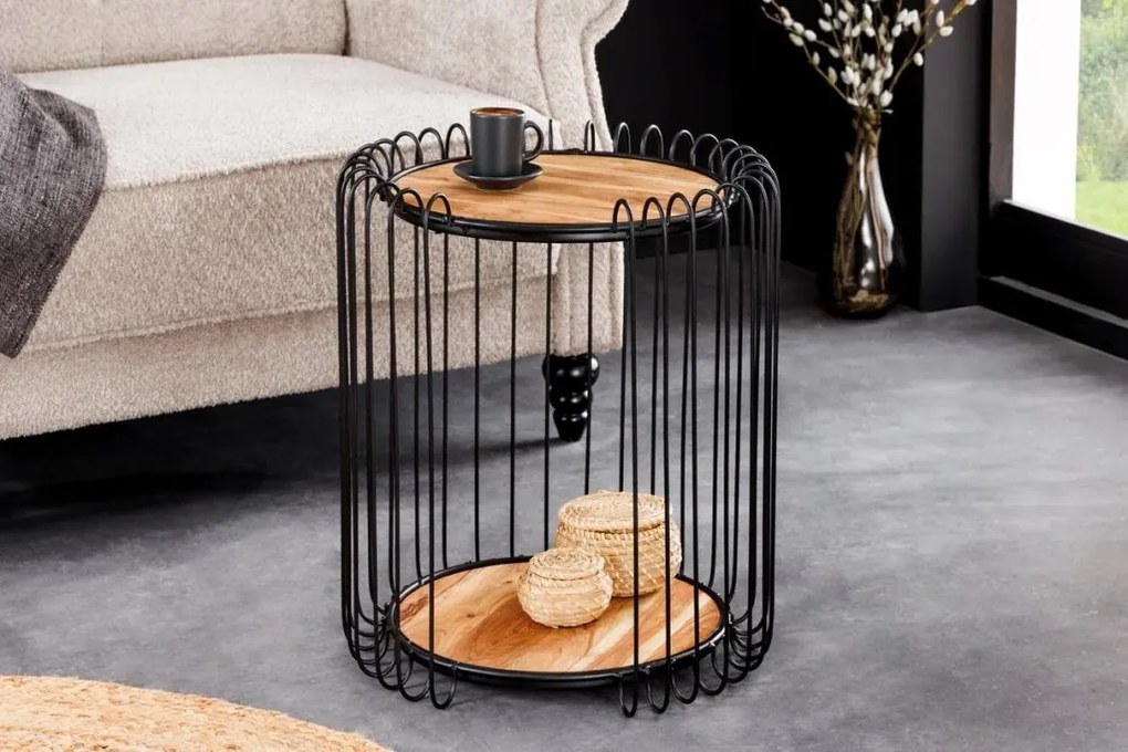 Masuta de cafea, Metal, Lemn, TRUE ELEMENTS 50cm