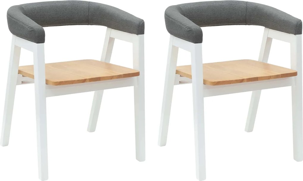 vidaXL Scaune de dining 2 pcs Alb 54 x 57 x 73 cm