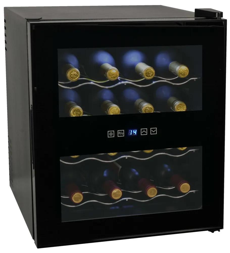 50606 vidaXL Frigider bar răcitor de vin, 48 L, 16 sticle, afișaj LCD