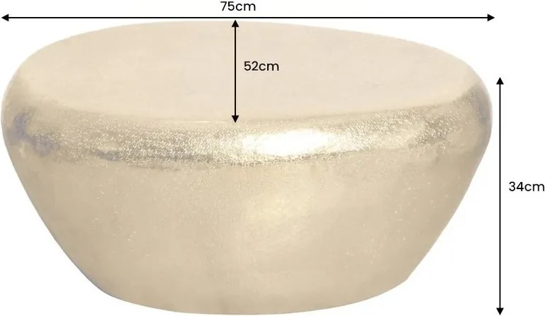 Masuta de cafea Extravaganta, Aluminiu, Auriu, STONE 75cm