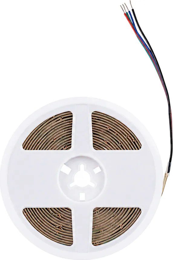 Bandă LED COB Gel Free GTV pentru mobilier, lumină RGB, 810 LED m, 12V, IP20, 5 m Multicolor, 16 W/m, 12 V, LED Cob, 8 mm