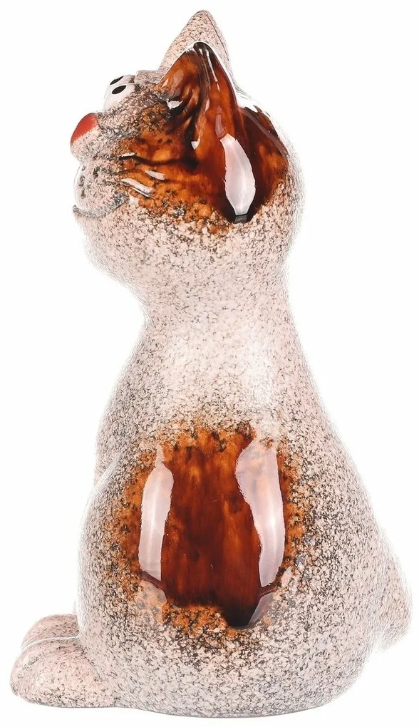 Decorațiune de grădină pentru gard Pisică, 9 x 9 x15 cm, ceramică, 15 cm