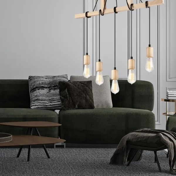 Candelabru pe cablu LEON 5xE27/60W/230V