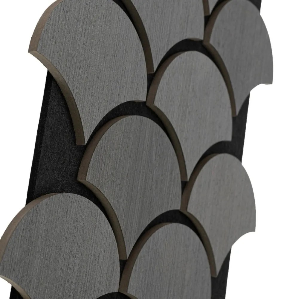 Panou riflaj acustic decorativ, HDF si pasla, AC5, 60x40x1.8cm, Gri