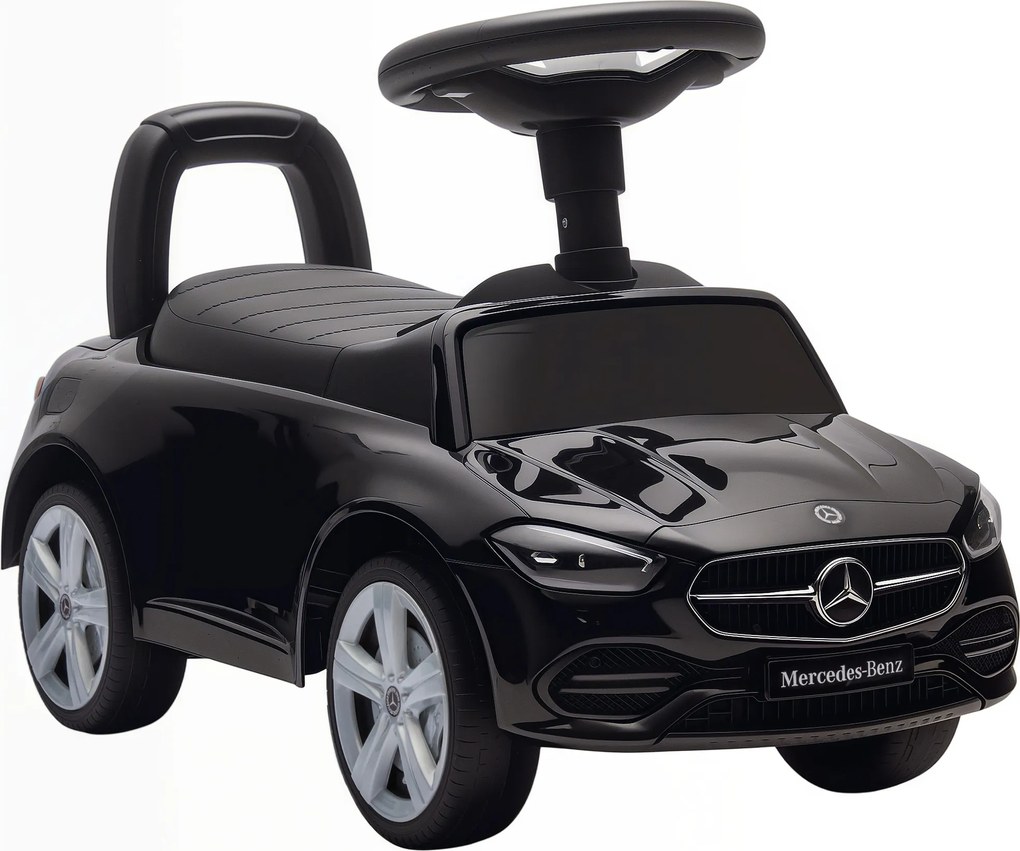 AIYAPLAY Mașinuță Electrică pentru Copii Licență Mercedes Benz cu Claxon și Spațiu Portaoggetti, 65x28x39 cm, Negru | Aosom Romania