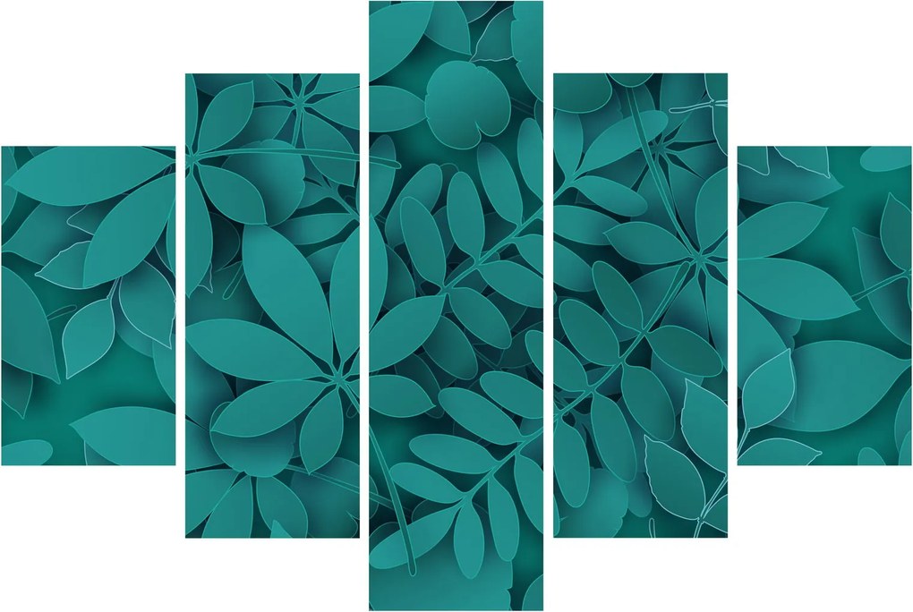 Tablou - Frunze turcoaz (150x105 cm)