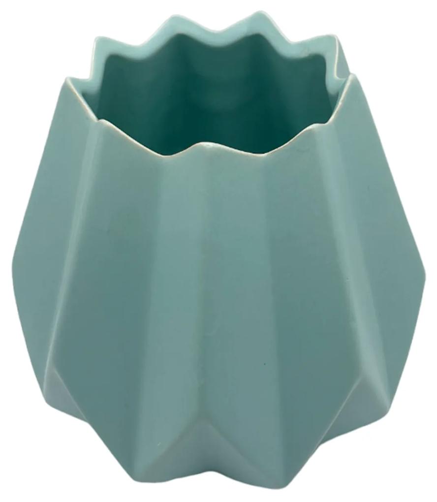 Vaza ceramica EDITH, Turcoaz, 14cm