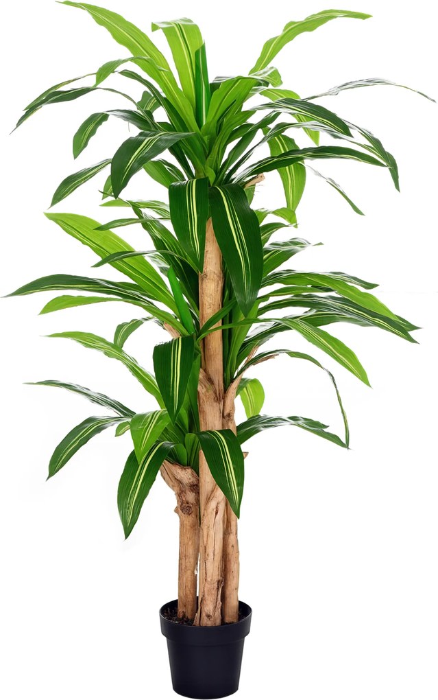Outsunny Dracaena Artificială cu 66 de Frunze Mușchi Plantă Artificială pentru Decorațiuni Grădină Balcon Birou Living Ø20x160 cm Verde | Aosom Romania