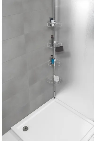 WENKO 21803100 - Poliță de colț DOLCEDO, 31 x 27,5 cm, inox/crom lucios