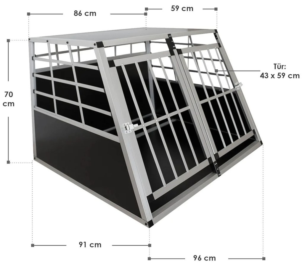 Jusky Lada din aluminiu pentru caini XL