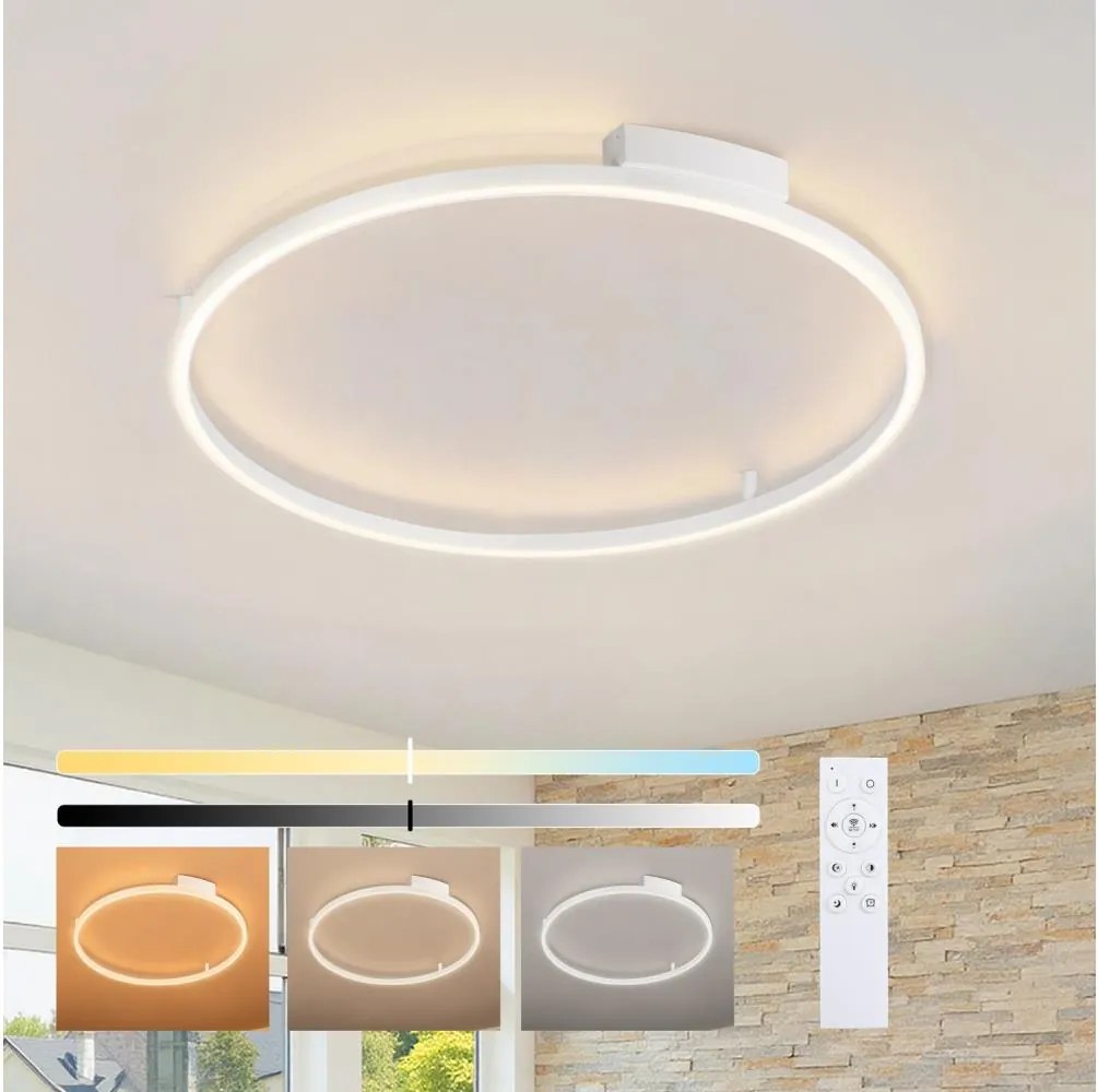 Brilagi - Corp de iluminat LED dimabil PORTOFINO LED/60W/230V Ø 80 cm alb + telecomandă