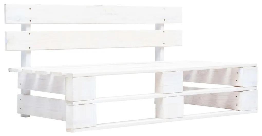 Set mobilier paleti cu perne, 6 piese, lemn pin alb tratat Gri, colt + 2x mijloc + 2x suport pentru picioare + masa, Alb, 1