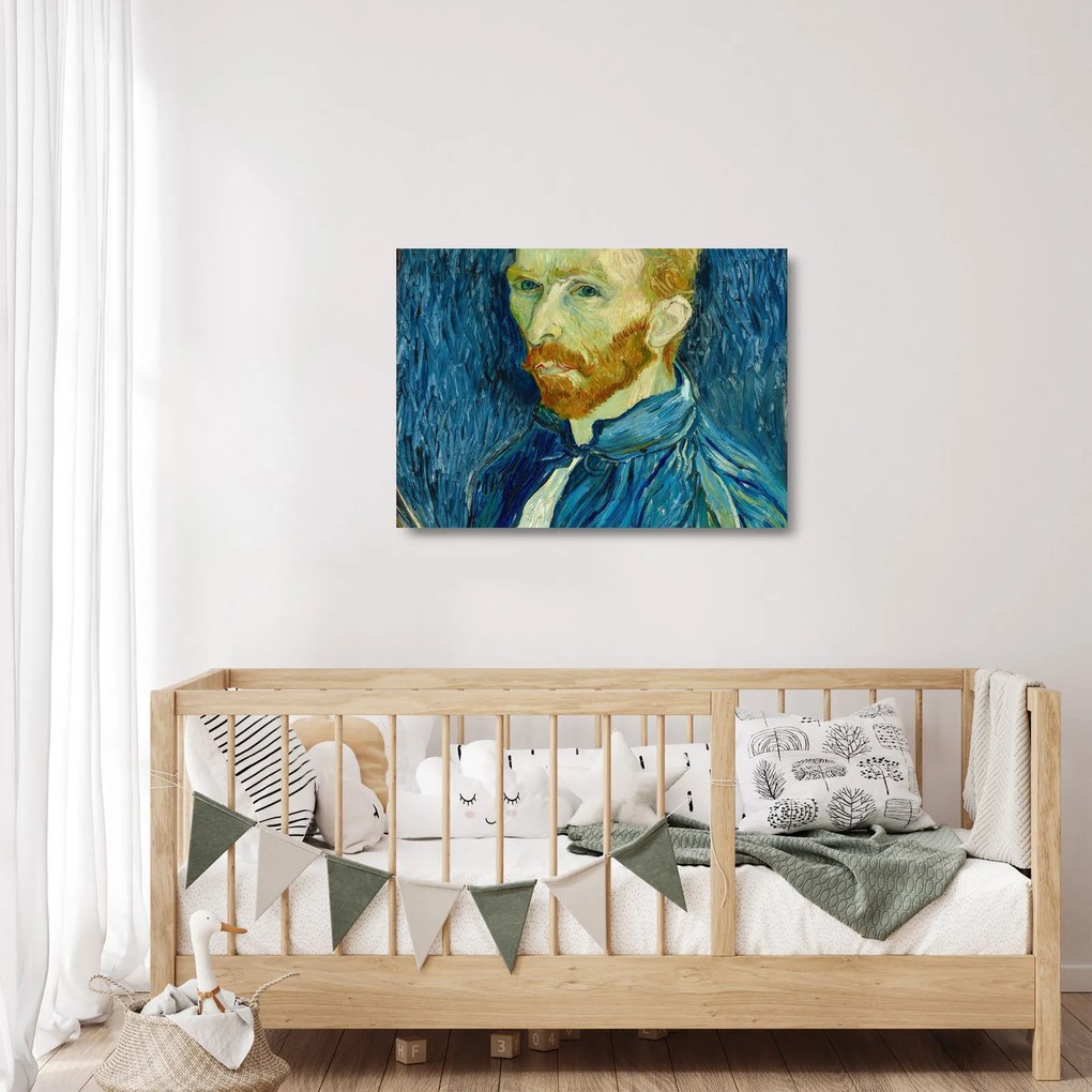 Tablou pe sticlă - Vincent van Gogh, Self-Portrait, reproducere (70x50 cm)
