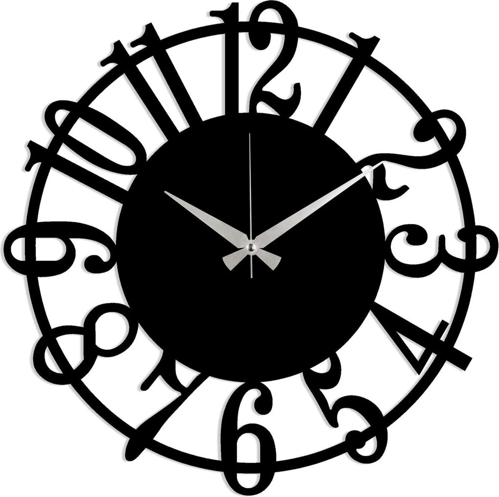 Ceas de perete 891TNL2115, negru, metal, 48x48 cm