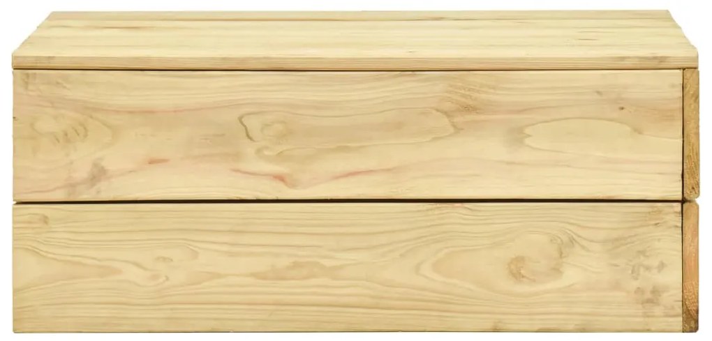 Set mobilier de gradina, 3 piese, lemn de pin tratat banca + fotoliu + masa, 1
