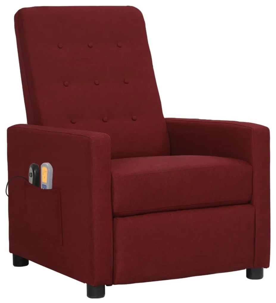 3098712 vidaXL Fotoliu de masaj electric rabatabil, roșu vin, textil