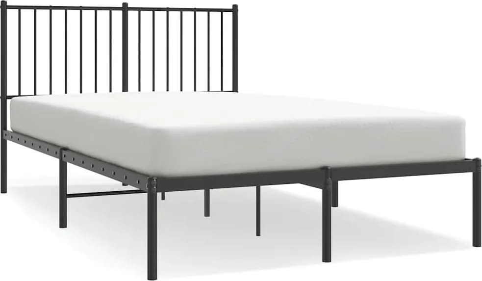 vidaXL Cadru de pat metalic cu tăblie, negru, 120x200 cm