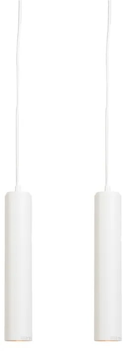 Set de 2 lămpi suspendate de design alb - Tuba Small