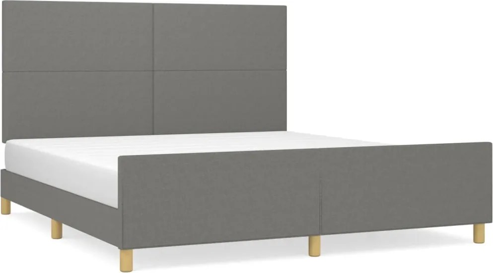 vidaXL Cadru de pat fără saltea, gri închis, 180x200 cm, textil