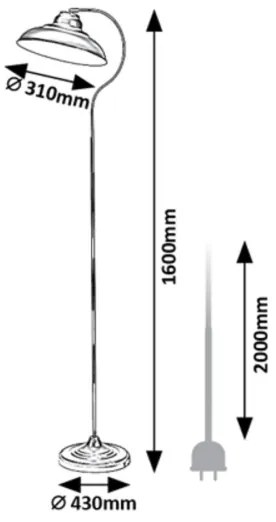 Lampadar DRAGAN 1xE27/60W/230V Rabalux 5310