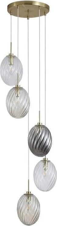 Lustra cu 5 pendule sticla colorata Whirl