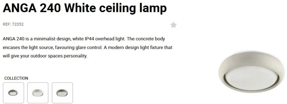 Plafoniera LED exterior iluminat minimalist IP44 ANGA 24cm alba