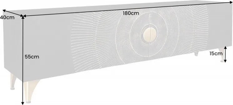 Comoda design vintage Golden Sunset 180cm