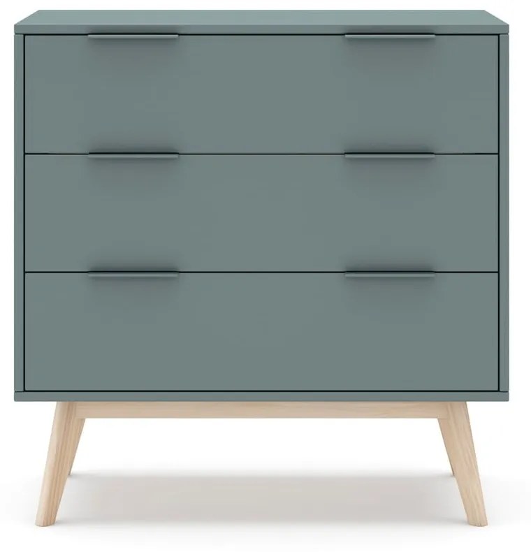 Comodă joasă verde cenușiu 80x83 cm Pisco – Marckeric
