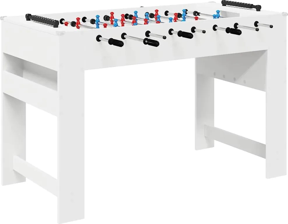 vidaXL Masă de Foosball Alb 125 x 60,5 x 80 cm Lemn compozit