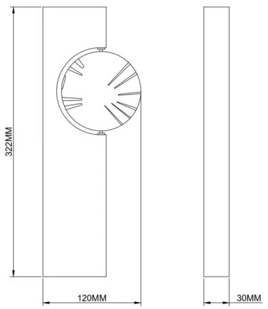 Zuma Line 003064-034753 - Aplică de perete FLUX LED, 3W, 230V, negru/auriu