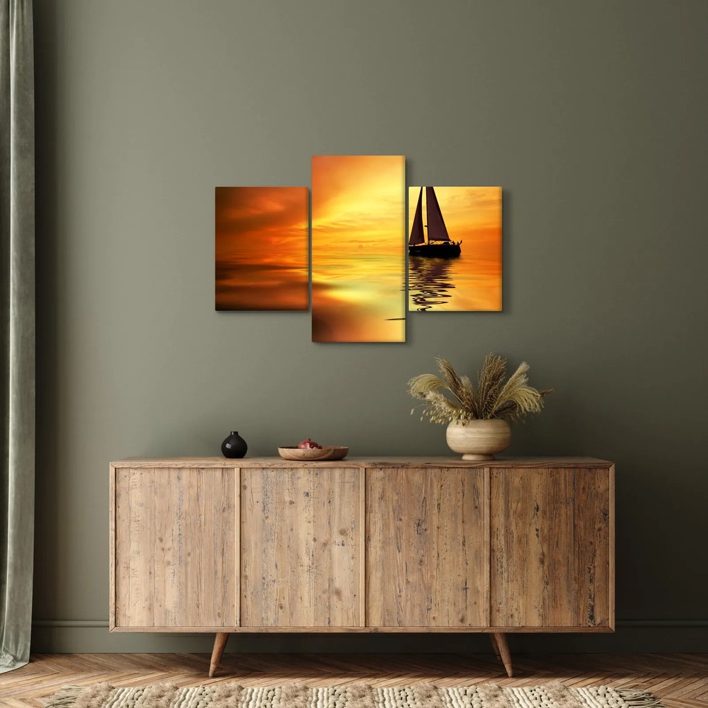 Tablou - Sailboat la apus de soare (90x60 cm)